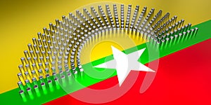 Burma flag - voting, parliamentary election concept - 3D illustration