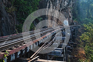 Burma Railway at kanchanaburi.The Burma Railway, also known as the Death Railway,