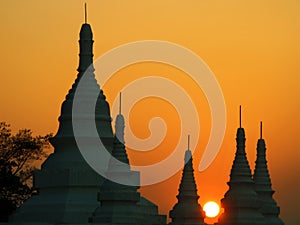 Burma. Sundown at Bagan photo