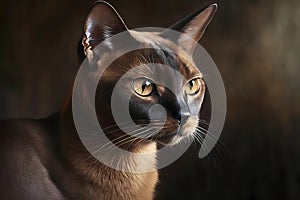 Burmese cat portrait. Generative ai design