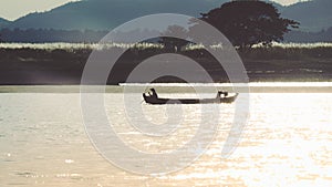 Burmese fishing boat on the River