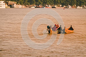 Burmese fishing boat on the River