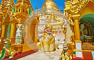 Burmese Nat statues in Shwedagon, Yangon, Myanmar