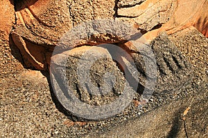 Burmese ruin bas relief photo