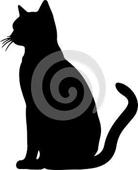 Burmilla Cat Black Silhouette Generative Ai