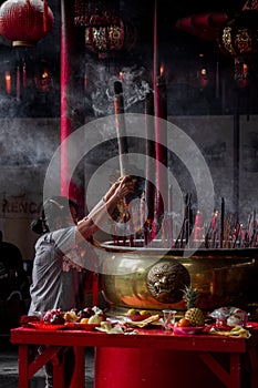 burn big incense at the pagoda
