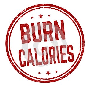 Burn calories sign or stamp