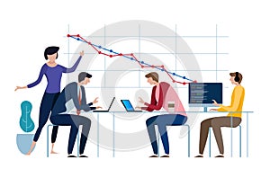 Burn-down chart, Scheme of Agile Methodology. Scrum daily meeting. Development process.