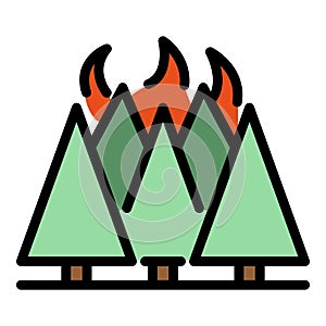 Burn forest hazard icon vector flat