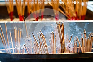 burn Incense stick are religious beliefs that the disciples Show worship to buddha