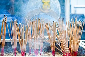 burn Incense stick are religious beliefs that the disciples Show worship to buddha