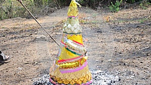 Burn joss paper or hell money in The Qingming Festival