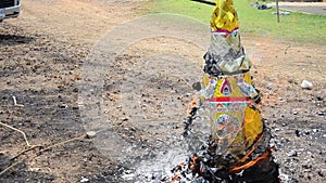 Burn joss paper or hell money in The Qingming Festival