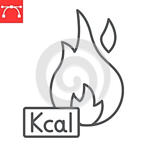 Burn Kcal line icon