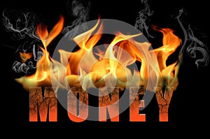 Burn Money in Fire Text