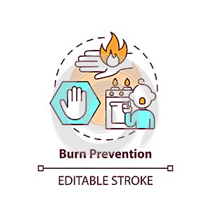 Burn prevention concept icon