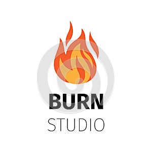 Burn studio fire flame logo