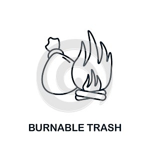 Burnable Trash icon. Simple illustration from recycling collection. Creative Burnable Trash icon for web design