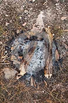 Burned bonfire