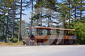 Burned bus