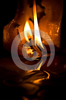 Burned candle