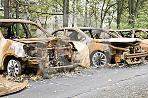 Burned car