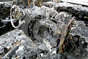Burned car