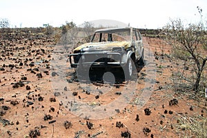 Burned car