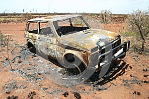 Burned car