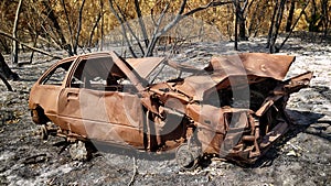 Burned car