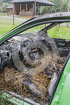 Burned car