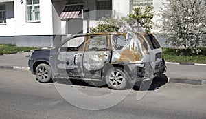Burned car