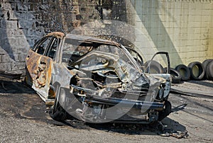 Burned Car Hulk horizontal