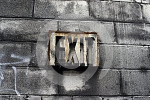 Burned EXIT Sign