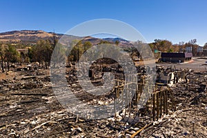 Burned gas station in Phoenix Talent Medford Oregon area from Almeda Fire 2020 photo