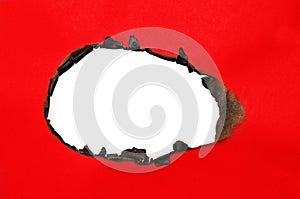 Burned hole