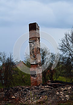 Burned house place