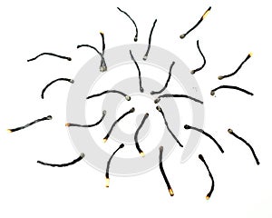 Burned matches