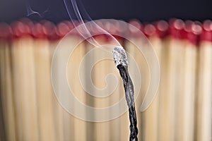 Burned matchstick