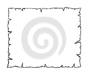 Burned old paper, parchment outline silhouette vector symbol icon design.