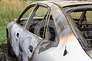 Burned out car.