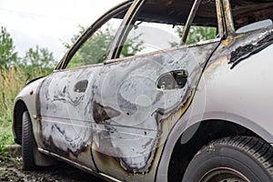 Burned out car.