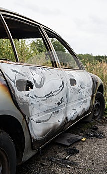 Burned out car.