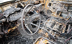 Burned out car.