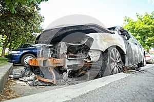 Burned out car