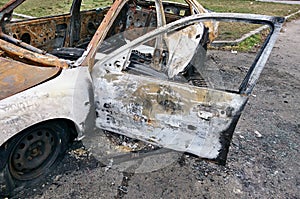 Burned out car