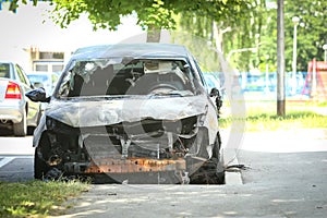 Burned out car