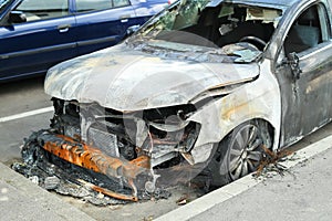 Burned out car