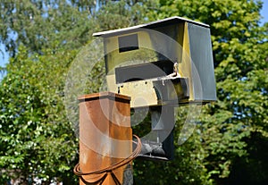 Burned speed camera