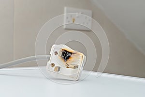 Burned ac Power Plugs and Sockets photo